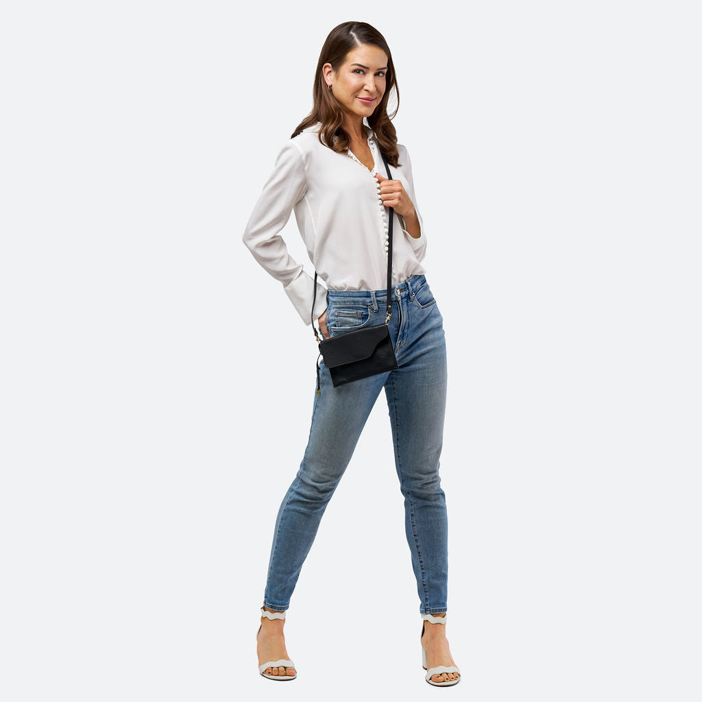 Fun and Flirty Crossbody Clutch - The Vicky Pebbled