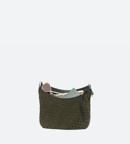 Suede Leather Hand Woven Hobo Purse - The Gloria